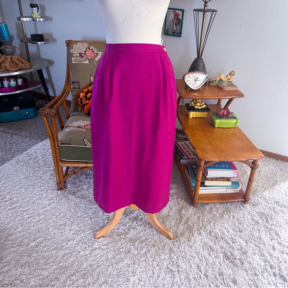 Vintage 1940s Style Skirt l Magenta | A-line | S M | 40s | 80s